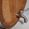 Barrel with stopper and metal tap