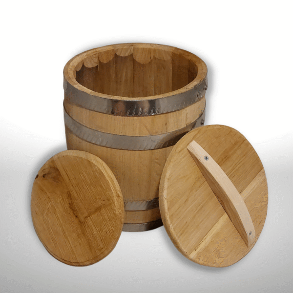 Pickle barrel. With lid and crank - Image 2
