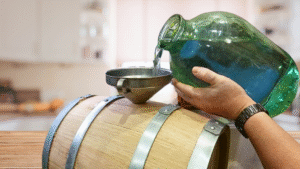 Cleaning oak barrel with soda solution